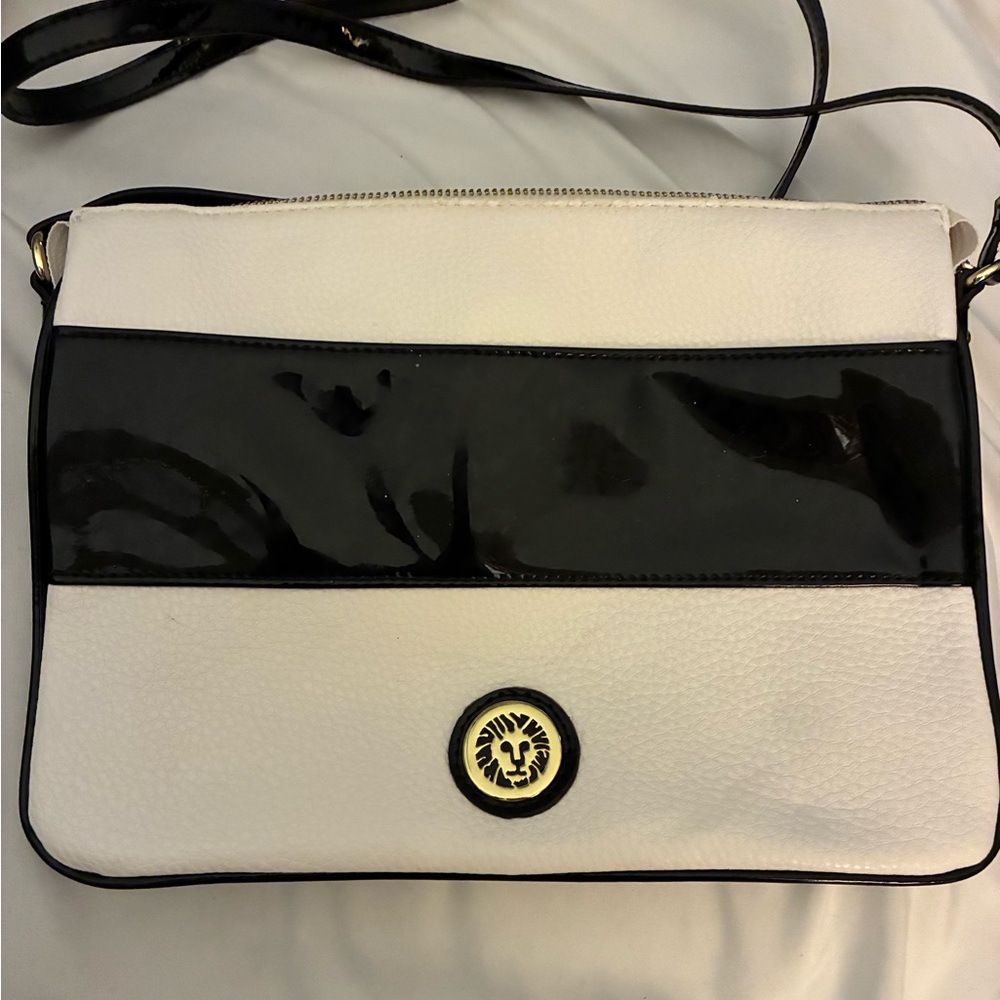 Anne Klein White and Black Crossbody Bag